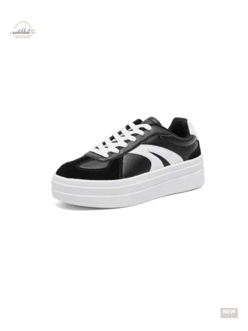 Platform Retro Fashion Sneakers Lace Detail Casual Walking Shoes Gum Sole